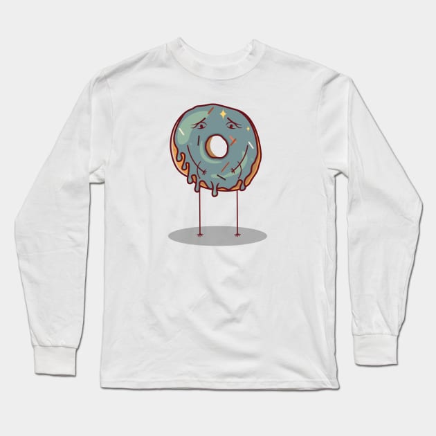 Cute Character - Sad Donuts Long Sleeve T-Shirt by Ketchup on Cloth